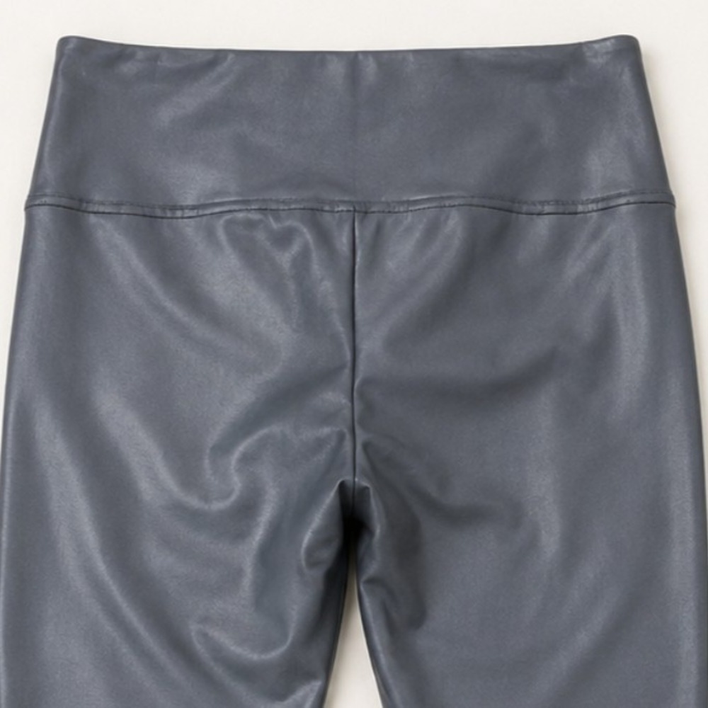 Seven7 Leggings Faux Leather Women Large Gray High Rise Stretch Pull On NWT - Picture 10 of 12